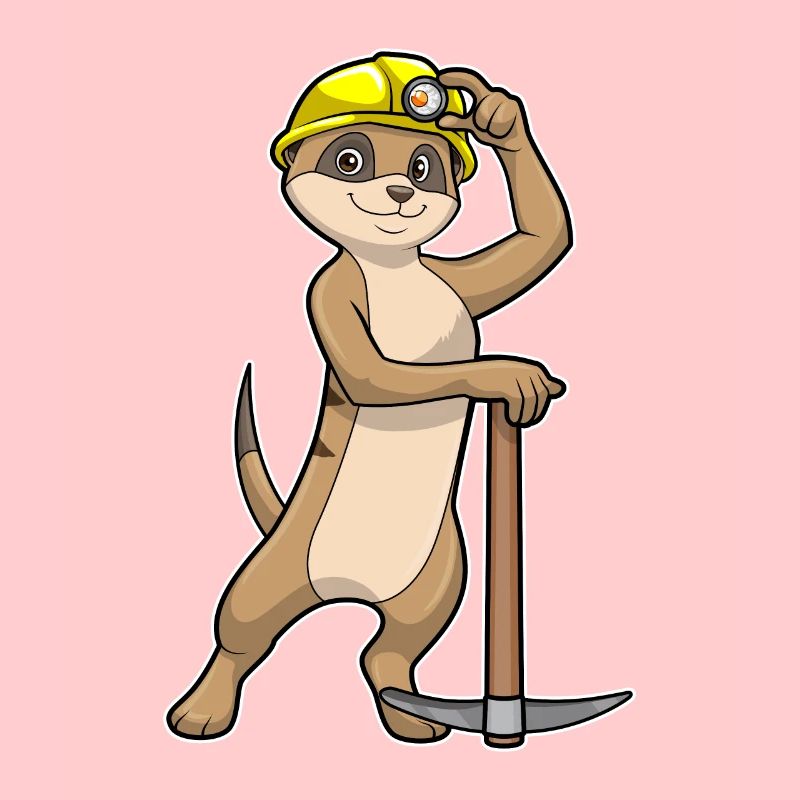 Erdmännchen Bergarbeiter Spitzhacke Bergbau