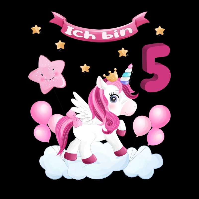Geburtstag – süßes Einhorn – Ich bin 5 – rosa pink