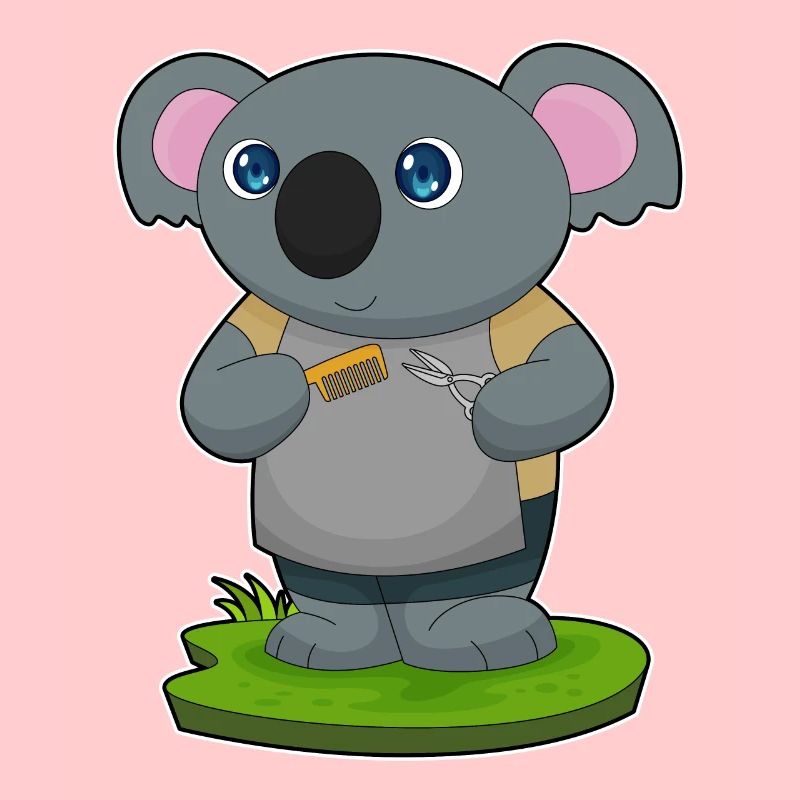 Koala Coiffeur Ciseaux Peigne