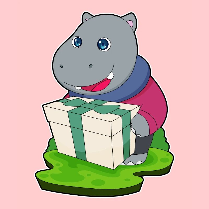 Nilpferd Weihnachten Paket