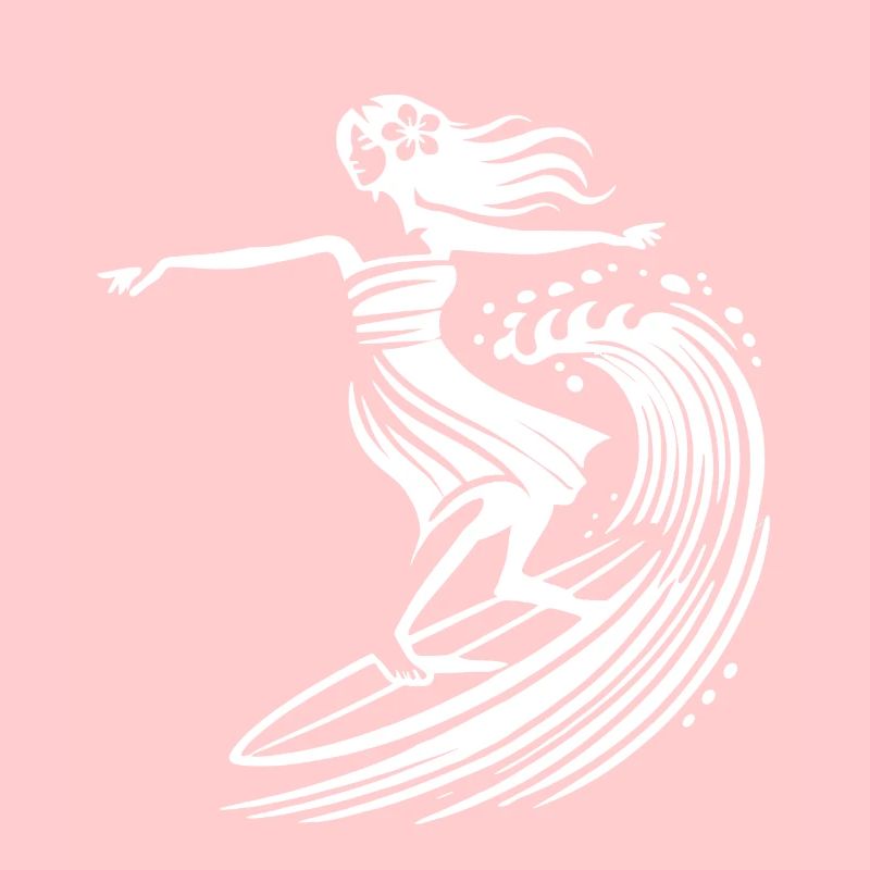 Surfen Hula Mädchen Hawaii Vintage Surf Kunst