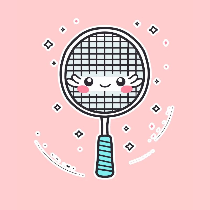 Badmintonschläger Comic Look