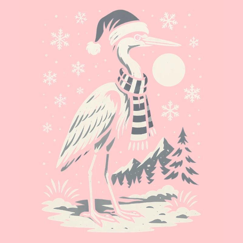 Winterschmuckender Storch mit Wintermütze