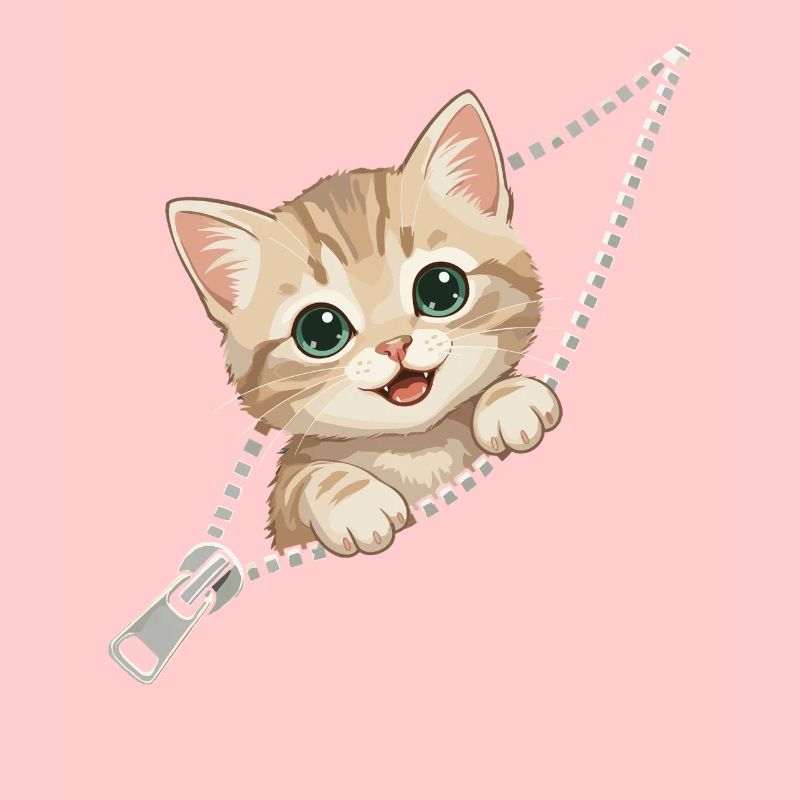 Chat, Costume, Chaton mignon, Fermeture éclair