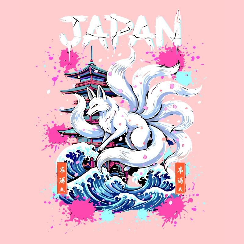 Kitsune Japan Pagode – Anime Fuchsgeist 