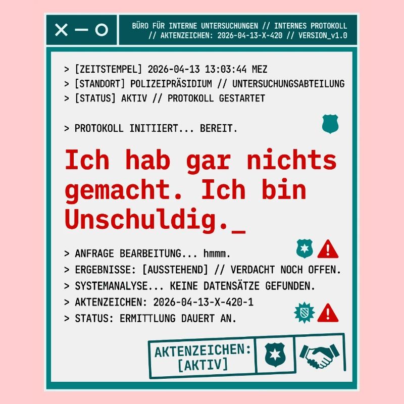Polizei Protokoll Akte Unschuldig