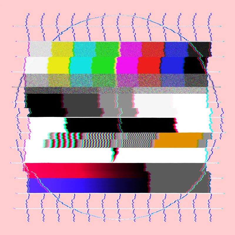 Tube TV test pattern - distorted - 80s