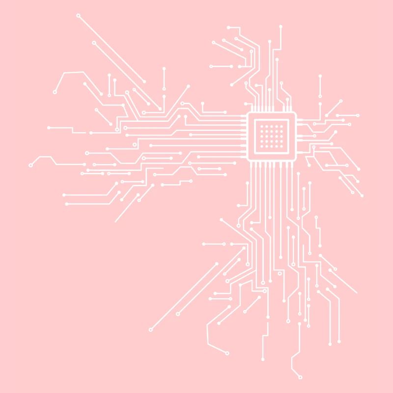 Circuit Board Chip Circuitboard with CPU Computer Design