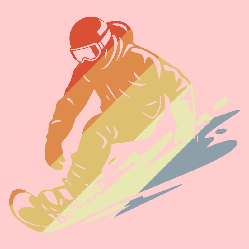 Snowboarder Retro Stil