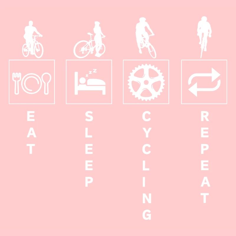 Citation de cyclisme drôle manger dormir répéter