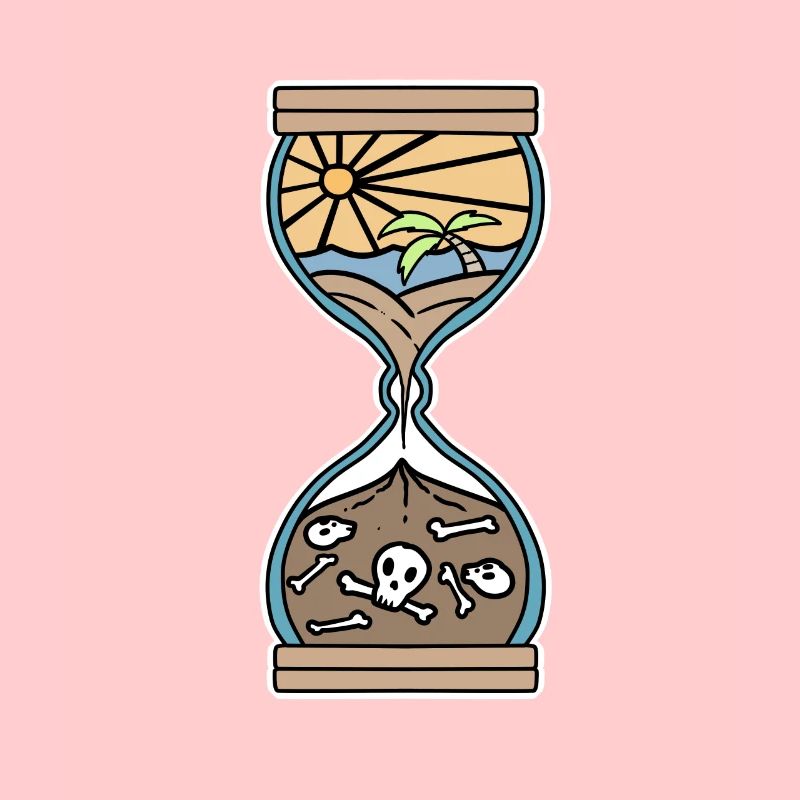 Life sense time years hourglass sky hell tattoo