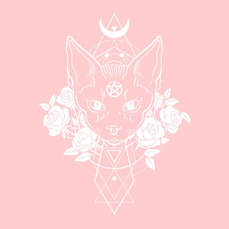 Occult Geometry Wicca Witches Pentagram Satan Cat