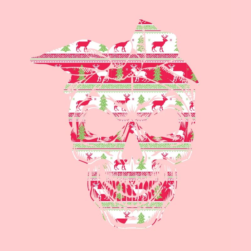 Crâne de noël avec bandana pull moche