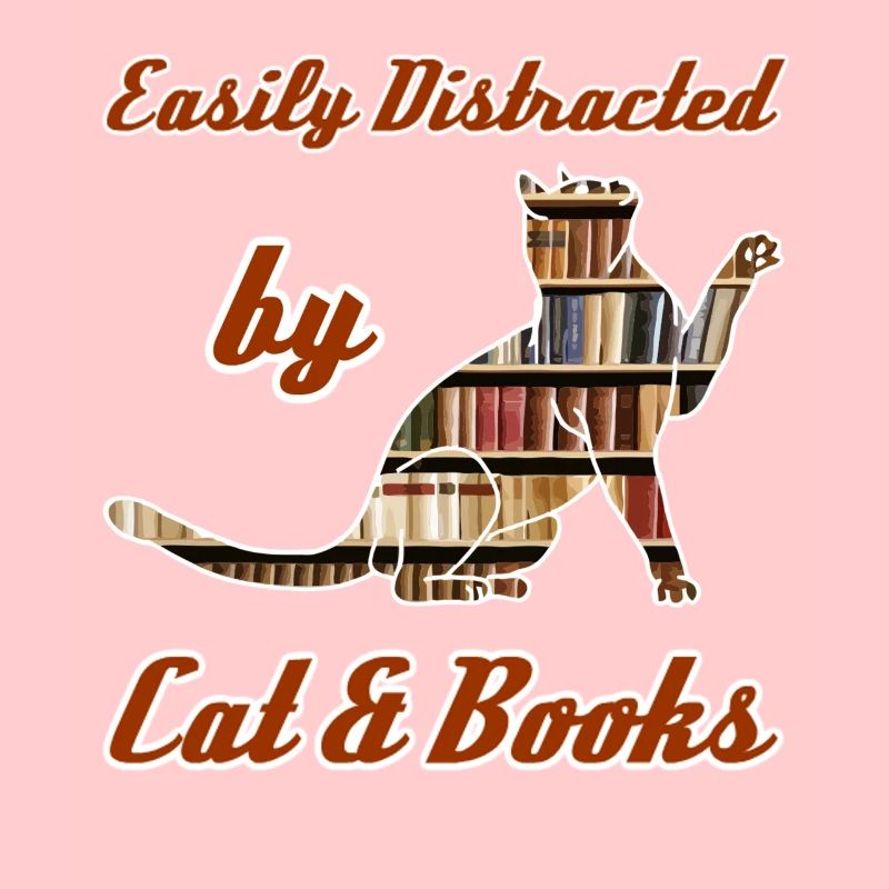Easily Distracted by Cat & Books