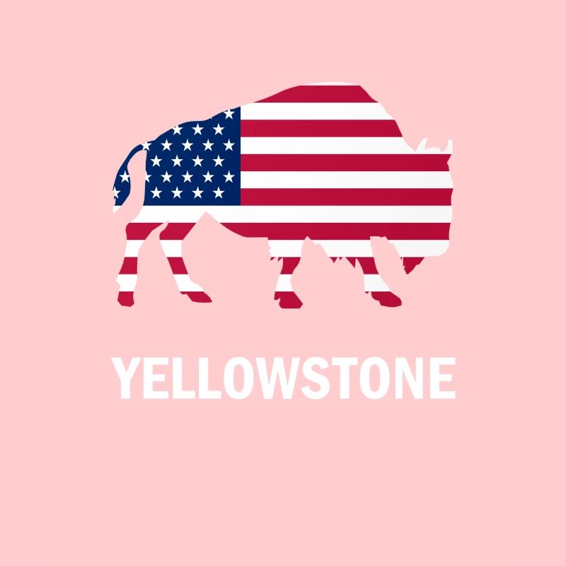 Drapeau américain bison bison de Yellowstone