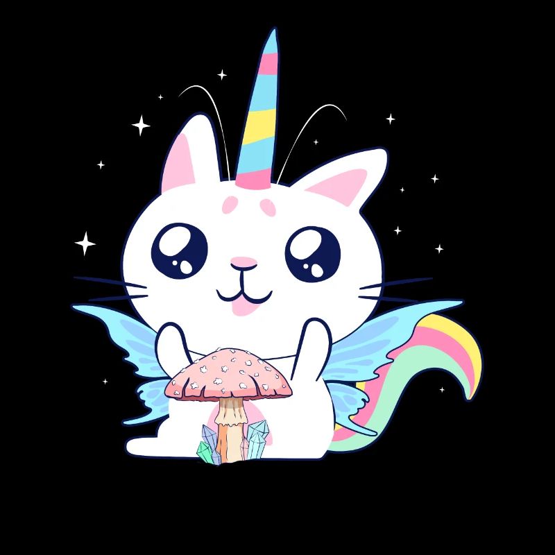 Fairycore Esthétique Fée Licorne Chat et Champignon