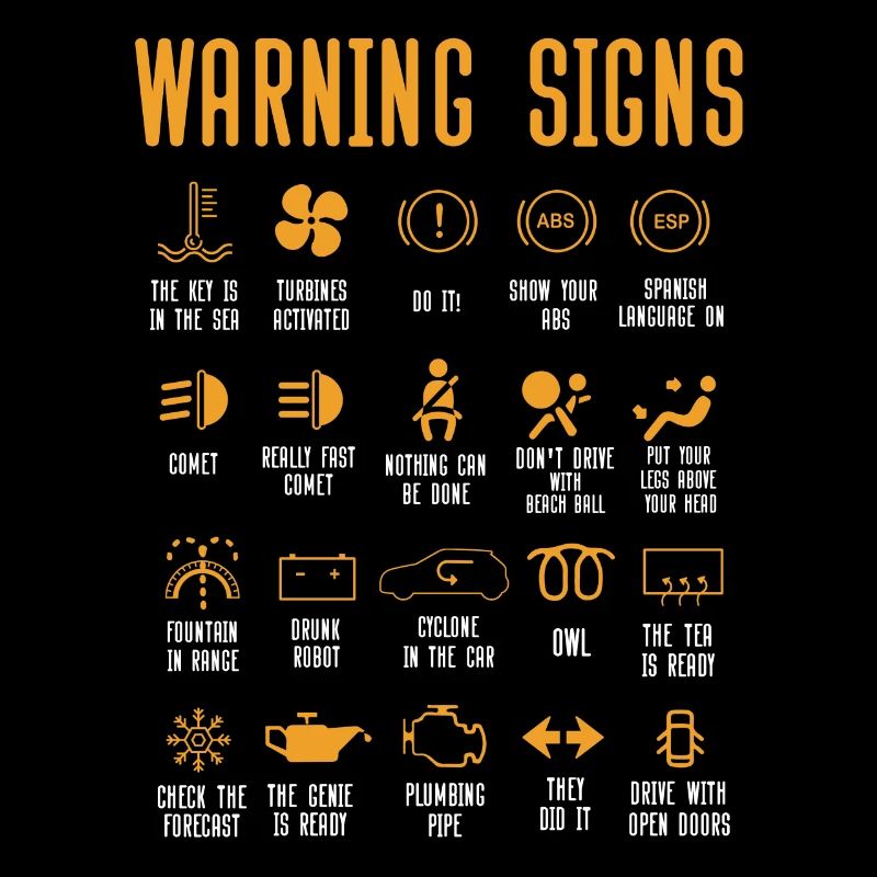 Funny car mechanic warning signs