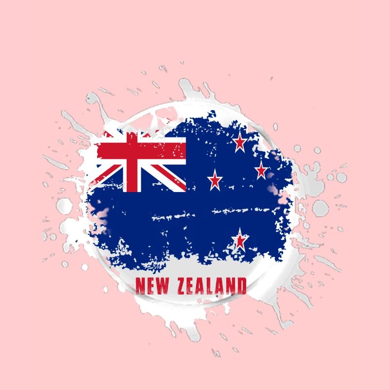neuseeland Flagge mit Klecks