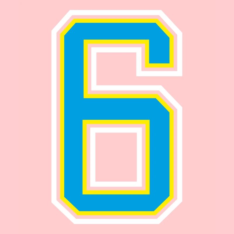 Numéro numéro 6 en bleu