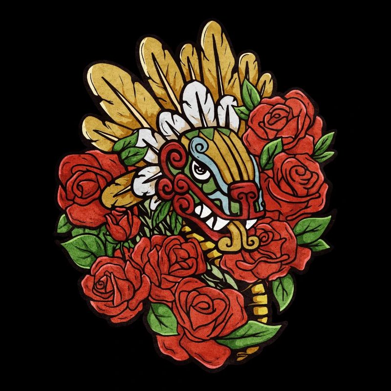 Quetzalcoatl Roses Ancient Aztec Serpent Maya
