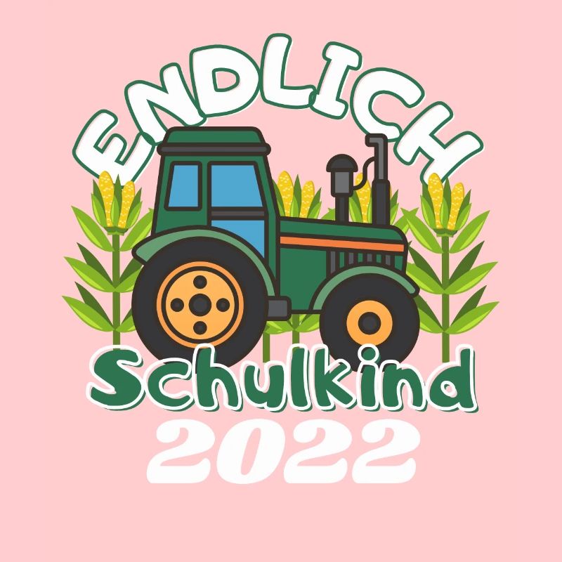 Endlich Schulkind 2022, Schulanfang mit Traktor