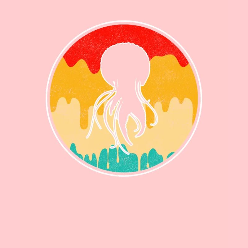 Logo rétro de méduse