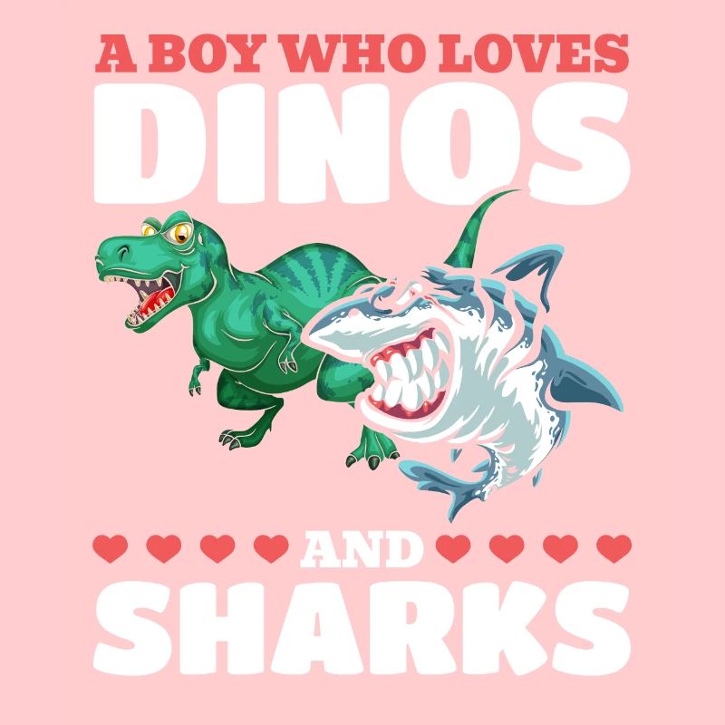 Dinosaurier Great White Shark Ein Junge, der Dinos