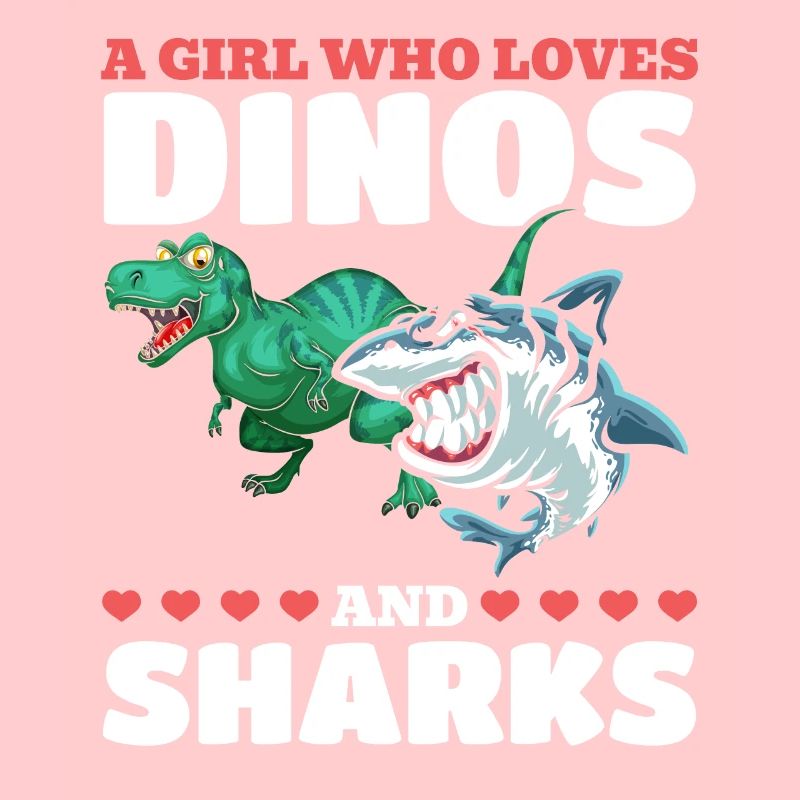 Dinosaurier Great White Shark Ein Mädchen, das