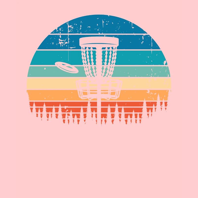 Vintage Disc Golf Retro Distressed Sunset