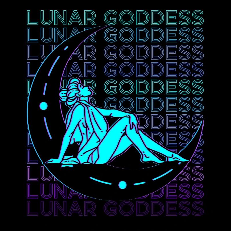 Moon Goddess Wicca Pagan Retro