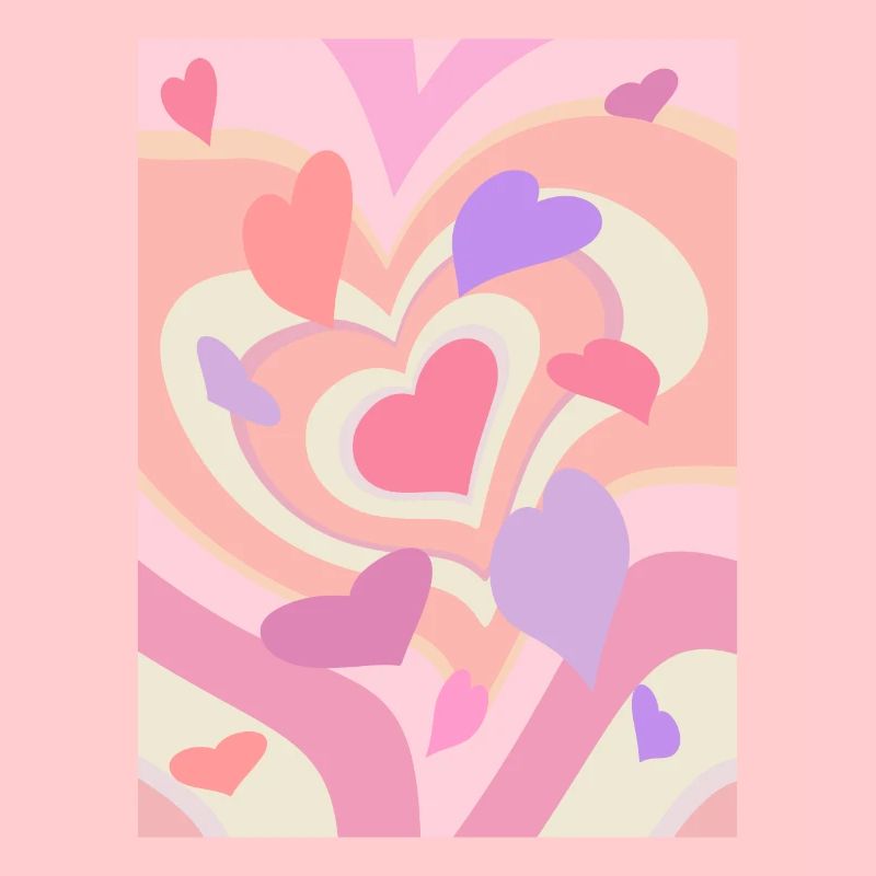 Danish Pastel Aesthetic Heart Pattern