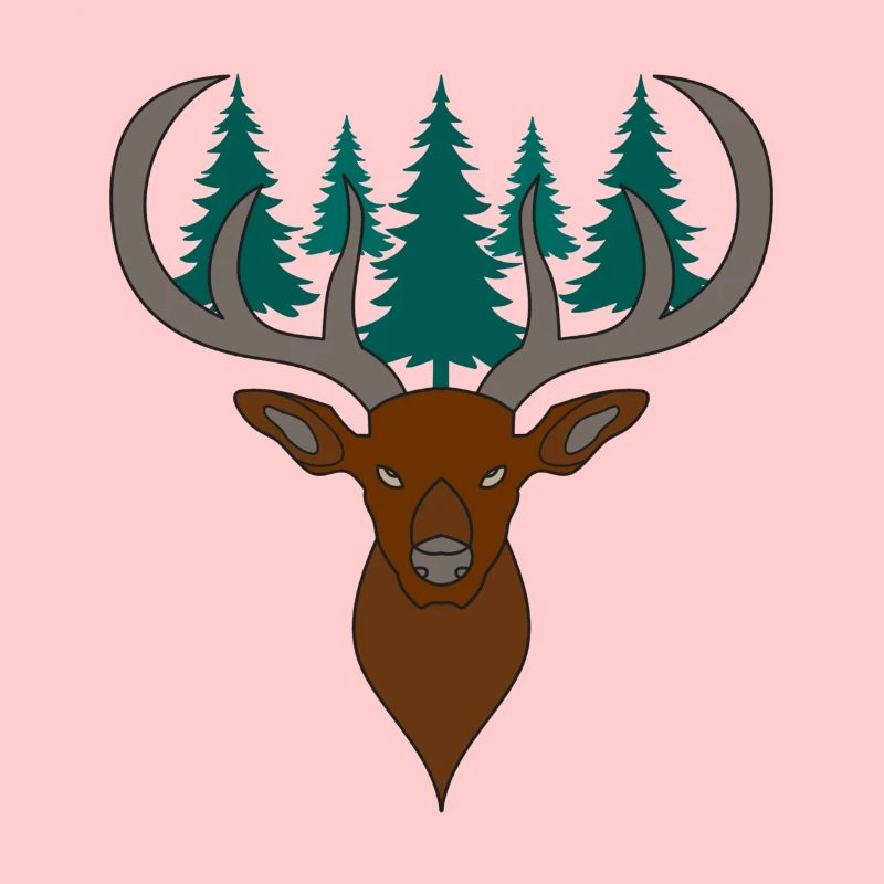 Rothirsch Geweih mit Hirschgeweih