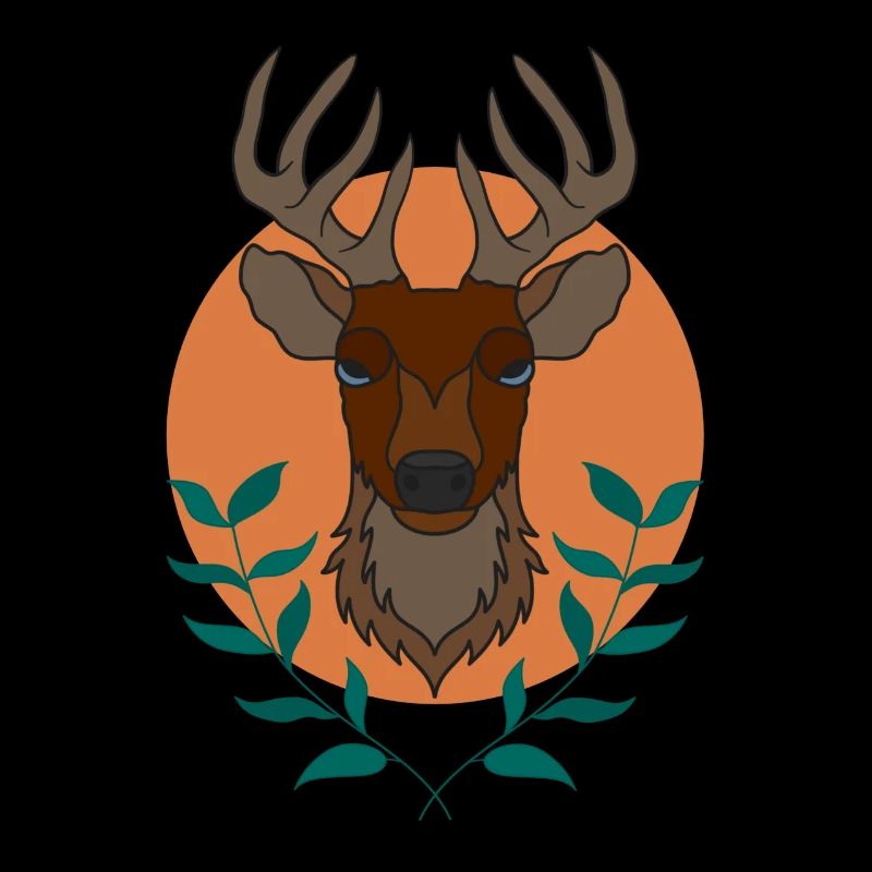 Rothirsch Geweih mit Hirschgeweih