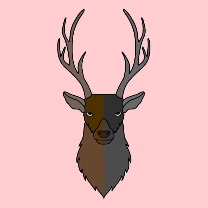 Rothirsch Geweih mit Hirschgeweih