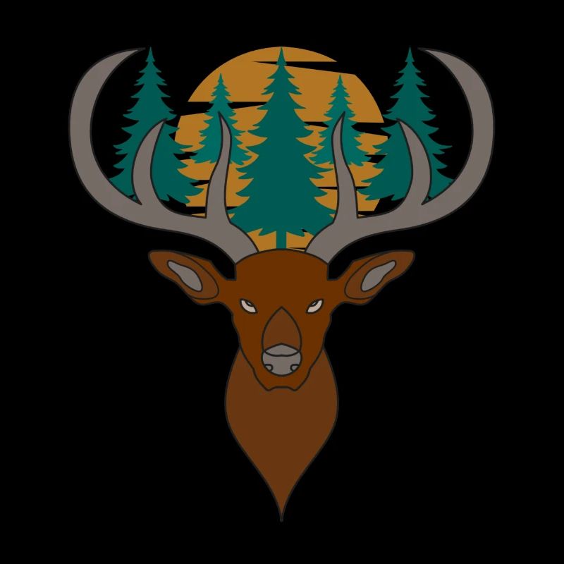 Rothirsch Geweih mit Hirschgeweih