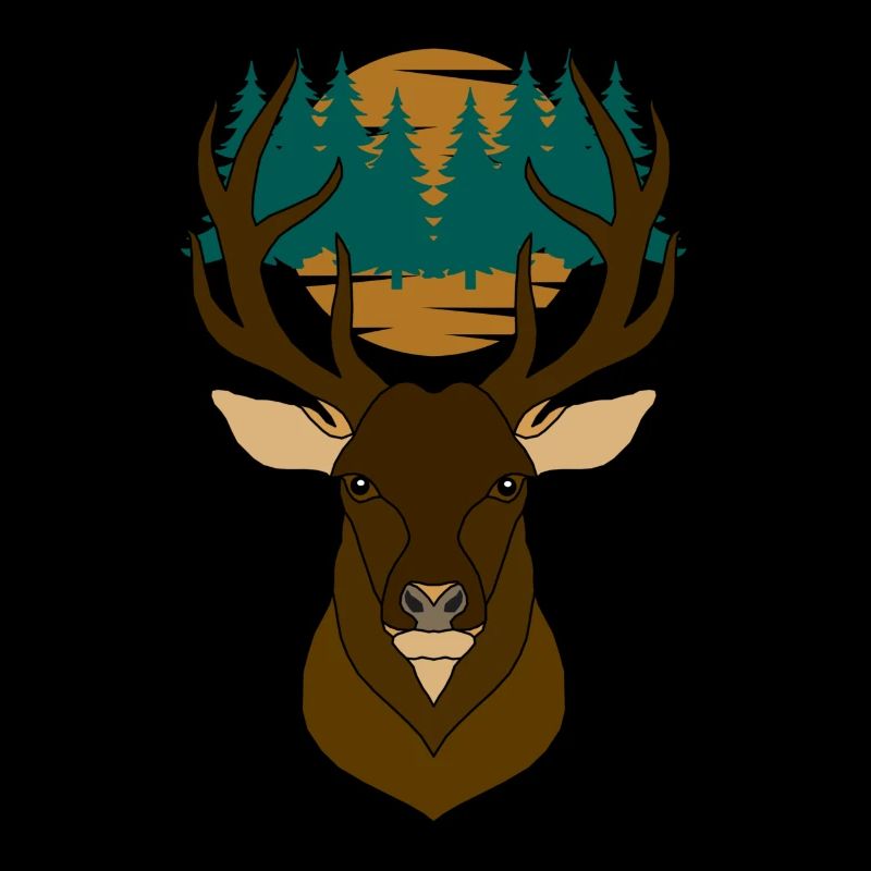 Rothirsch Geweih mit Hirschgeweih