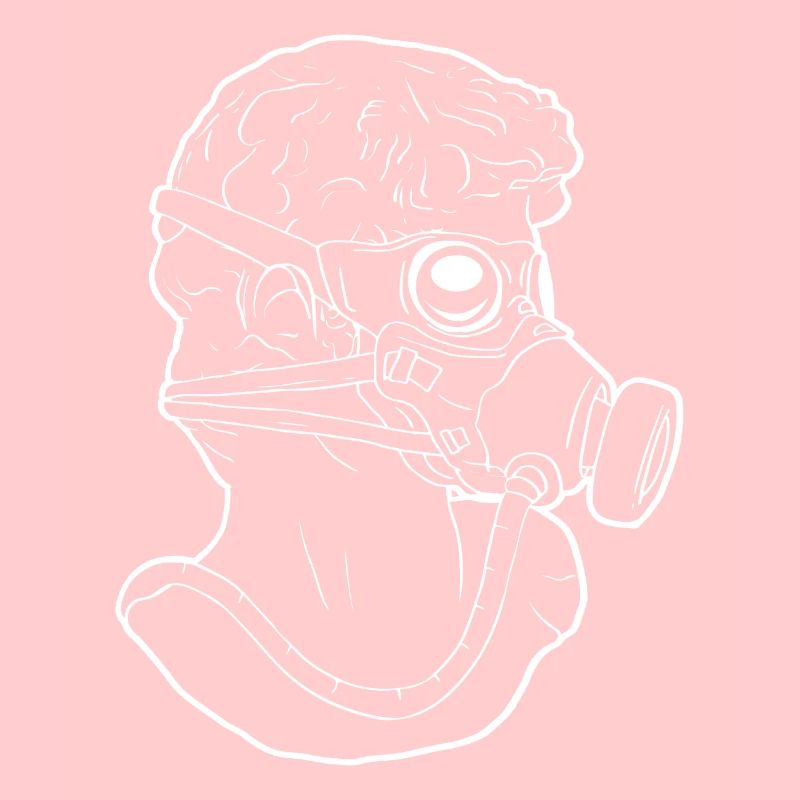 Zombiecore Ästhetische David Kopf Statue Maske