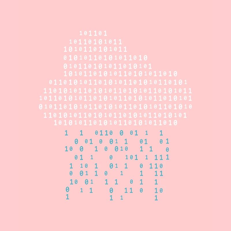 Programmierer - binary code cloud rain