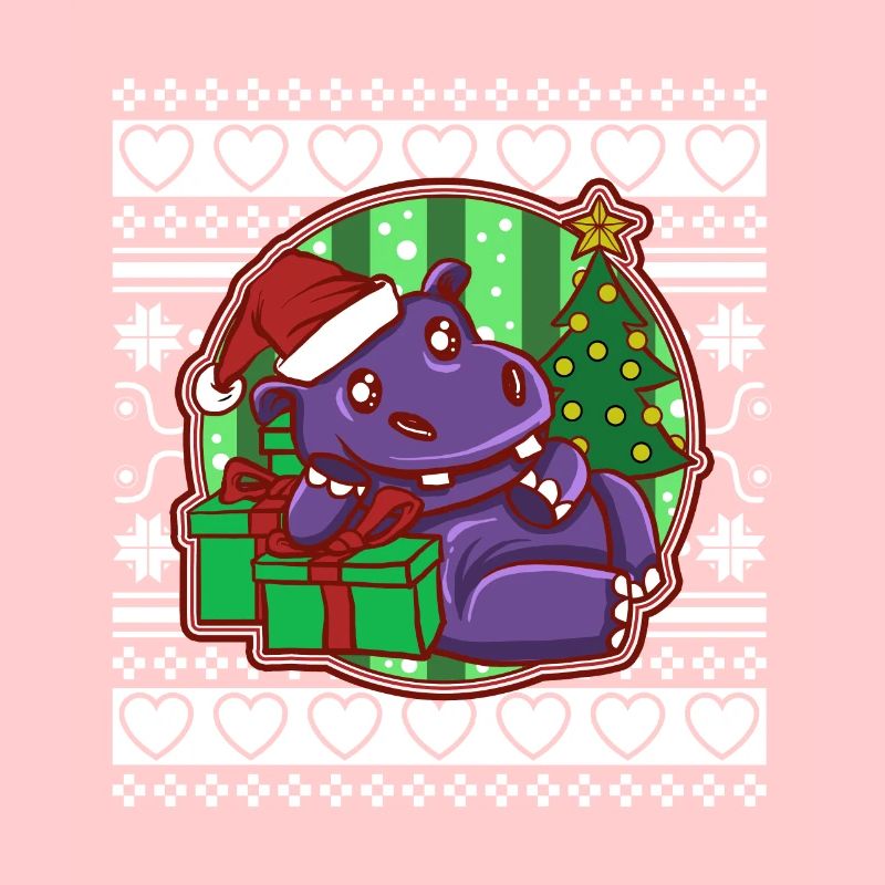 Vilain pull de Noël Noël Hippopotame de Noël