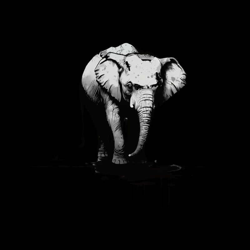 Elephant Artful stencil printing