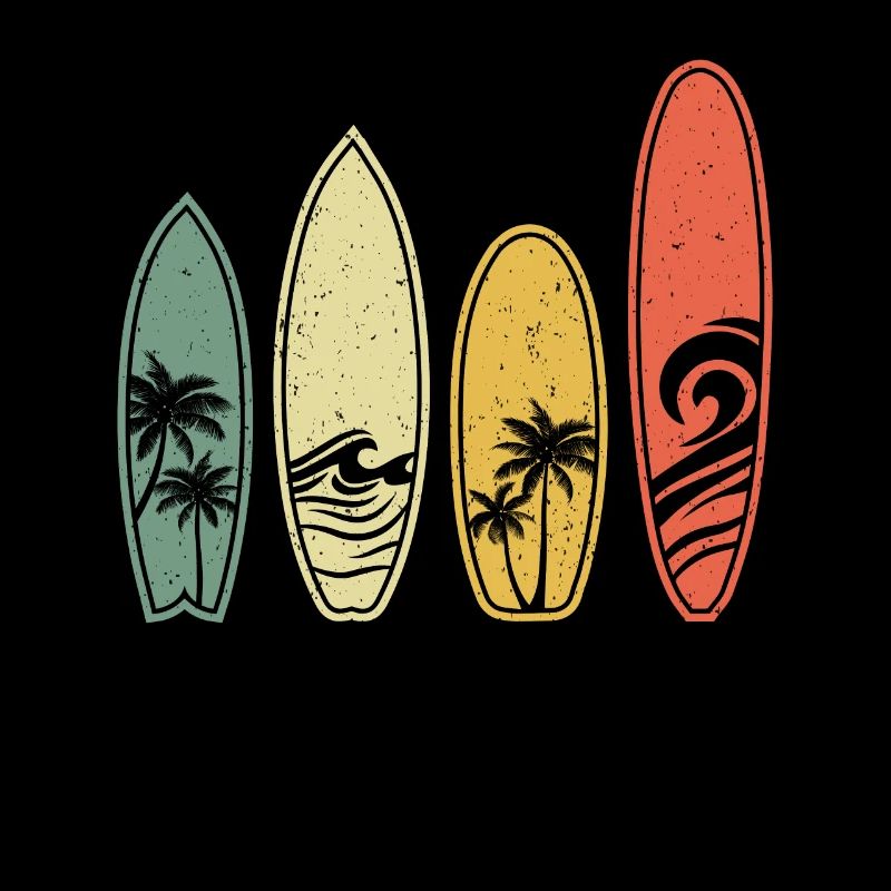 Surfer Vintage Planches de Surf Rétro