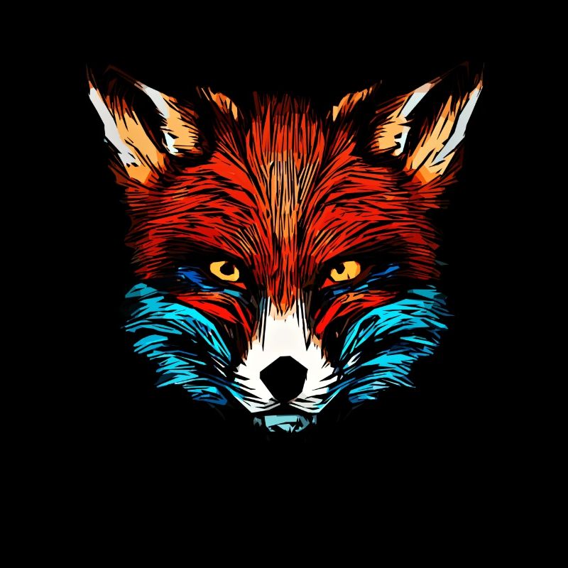 Conception d’animaux forestiers de renards parsemés de têtes d’animaux