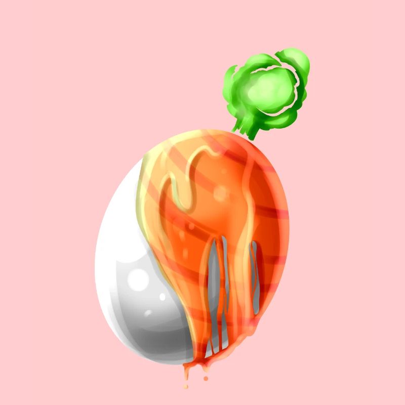 Easter Egg Painted As Carrot On Easter