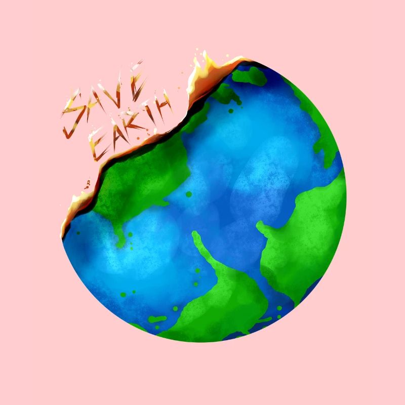 Burning Earth Globe - Save Earth For Earth Day