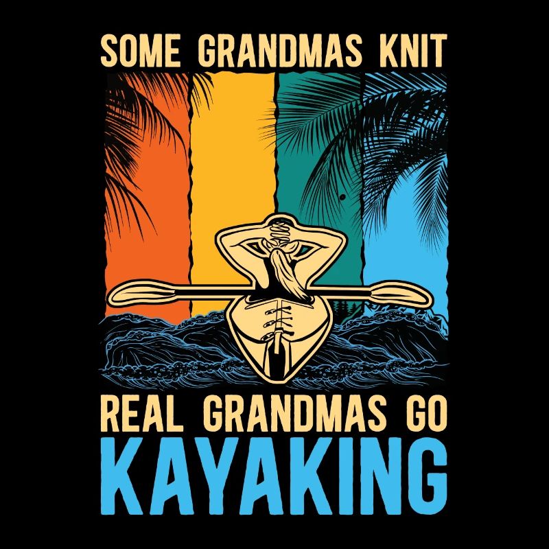 Kayaking Some Grandmas Knit Retro Rowing Canoeing