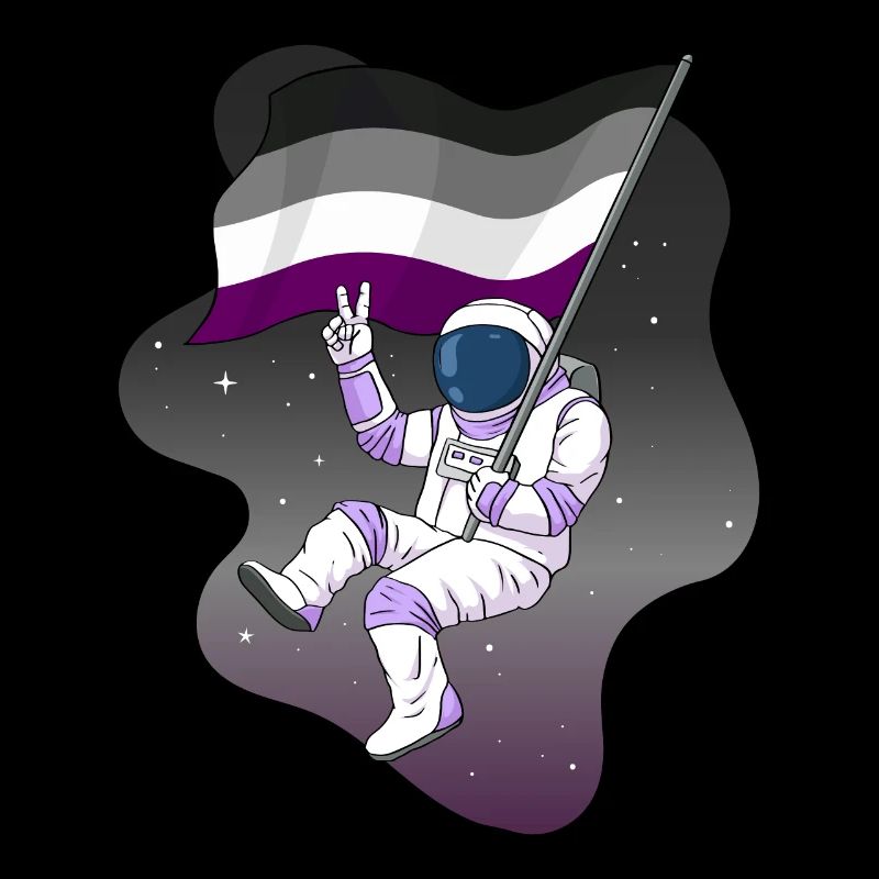 Asexual Pride Ace Flag Space Astronaut Subtle