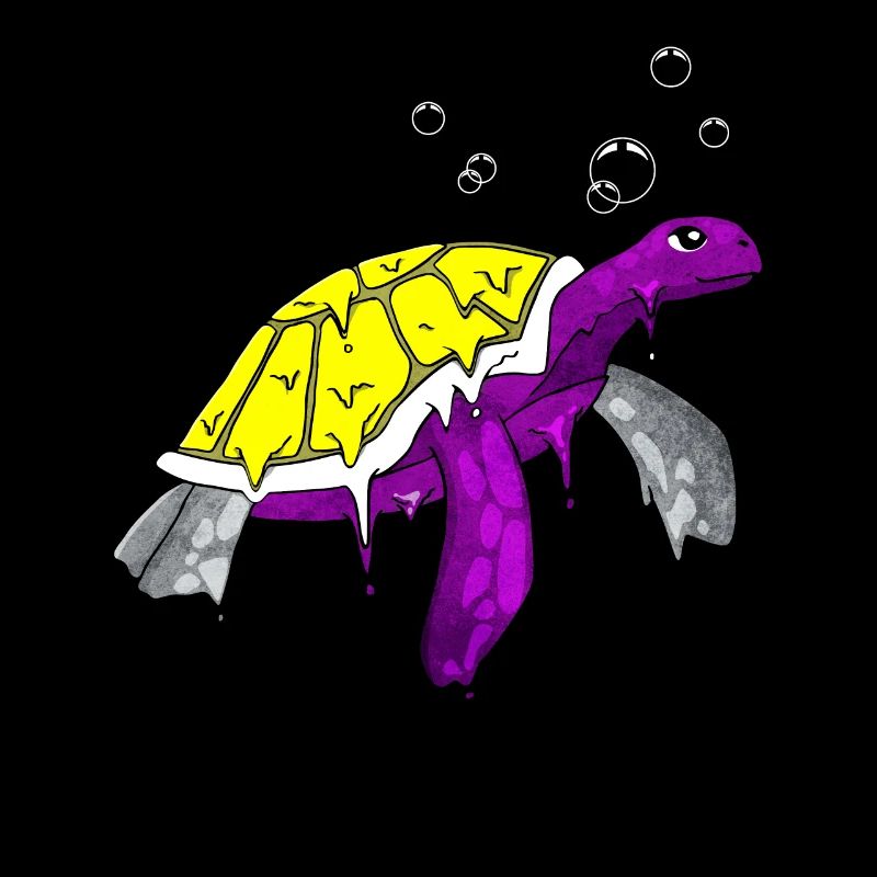 Non Binary Pride Flag Sea Turtle Subtle