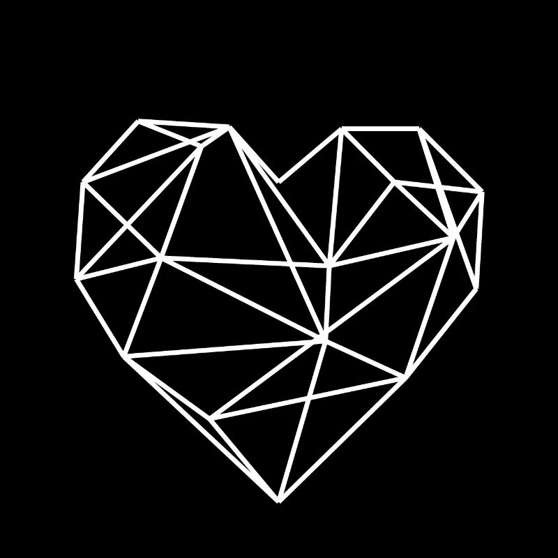 Polygon Herz Herzen Geburtstagsgeschenk