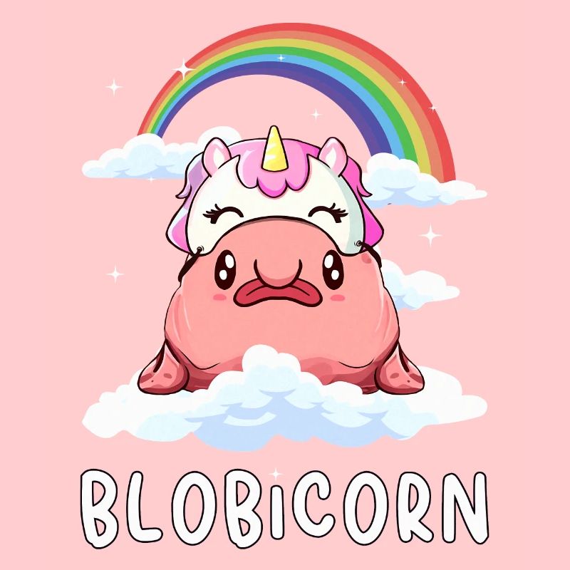 Kawaii Blobfisch Einhorn Regenbogen