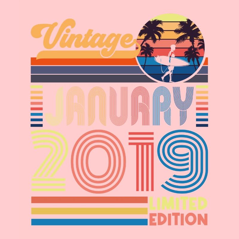Anniversaire janvier 2019. Cadeau Janvier 2019.
